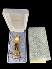 Vintage Bulova New Castle B0552 Miniature Brass Grandfather Clock NOS picture