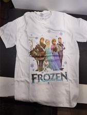 Original Early FROZEN Movie Character GILDAN White Cotton T Shirt Small Size New picture