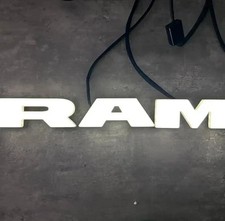 2019–2025 RAM 2500 3500 4500 Lighted Grille Emblem – LED Front Badge, Black Fini picture
