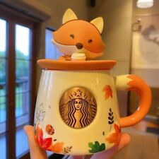 2023 Starbucks Fox Autumn Forest Maple Leaf Ceramics Mug Cup Set & Lid Xmas Gift picture