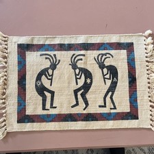 Kokopelli Native American Placemats Tassels Southwest Flute Hop Tribe New Mexico picture