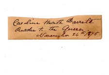 Caroline Heath Signed Clip 1875 / Autographed Actress, Reader to Queen Victoria picture
