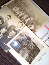 Vtg Lot 3 Black & White Paper Photos Family Portrait Football Men ~ millitary  picture