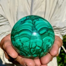 1.49LB Rare Natural Malachite quartz hand Carved sphere Crystal Healing picture