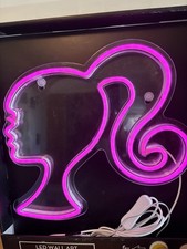 NEW 2023 Barbie Neon Silhouette LED Wall Art Pink Mattel BAB1072BX- HTF RARE picture
