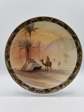 Antique M-Nippon Plate, Old Noritake Man on Camel Desert Scene, Japan picture