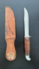 VINTAGE WEST-CUT MODEL K-1 KNIFE AND SCABBARD BOULDER COLORADO 9 1/4