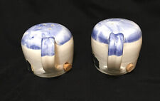 Bear Blue and White Pottery Highland WI Stove Top Stoneware Salt & Paper Shakers picture