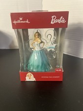 2016 Hallmark Barbie Christmas Ornament Aqua Blue Gown Star Hanger w/ Box picture
