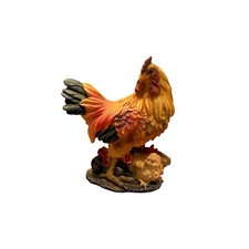 Vintage Hen With Bittys Chicks Flowers Decoration Statue Figure picture
