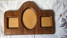 Vintage Solid Wood Oval & Square Triple Picture Photo Frame - Wall Mount picture