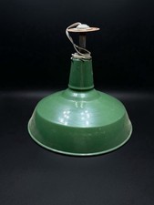 Vintage Green Enamel Industrial Barn Pendant Light Shade Porcelain 16