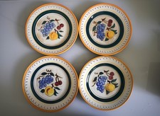 Vintage Stangl Pottery Fruit Dinner Plate Set Of 4 10.25” Grapes Cherry Peach picture