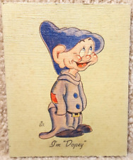 Vintage 1930's 1938 Snow White And The Seven Dwarfs Picture Print I'm Dopey b picture