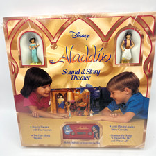 Disney Aladdin Sound Story Theater Jasmine Figurines Story Cassette Vintage NEW picture