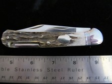 AG RUSSELL STAG HANDLE POCKET KNIFE picture