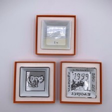 HERMES Paris Plate Porcelain Tray Set of 3 With Box picture