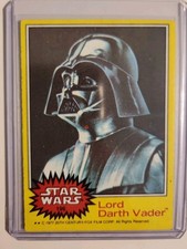 Lord Darth Vader - 1977 Topps Star Wars #196, Vintage Trading Card Yellow  picture