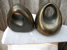 VINTAGE MID CENTURY METAL ABSTRACT BOOK ENDS ATTRIBUTED TO BEN SEIBEL picture