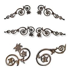 Vintage Cast Iron Wall Decor Scrollwork Set of 2 Floral Design 29”x10” VGUC  picture