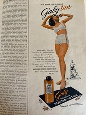 Gaby Suntan Lotion, Tanning, Vintage Print Ad, a picture