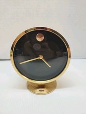 VINTAGE MCM HOWARD MILLER NATHAN GEORGE HORWITT BRASS MUSEUM DESK CLOCK  picture