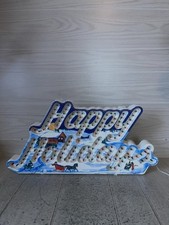 Vintage DYNASTY Hard Plastic Happy Holidays Christmas Light Sign picture