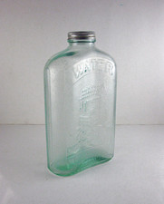 Vtg 1930s OWENS ILLINOIS GLASS Refrigerator WATER BOTTLE & LID WISHING WELL 1 qt picture