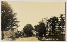 C. 1920’s Main St. in Chesterfield, New Hampshire Real Photo Postcard-Gulf Sign picture
