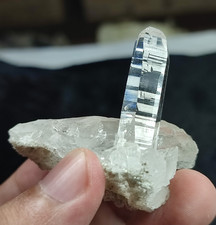 Lemurian Quartz Transparent Crystal With Unique Growth & Nice Terminations-Pak. picture