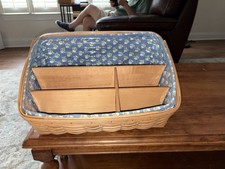 Longaberger Large Desktop Organizer Basket Combo Liner & Protector Dividers picture