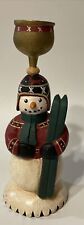 Tate Resin Snowman With Skis Taper Candleholder Christmas/Winter Decor picture