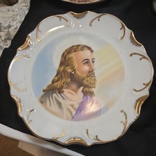 McConnell 18k gold trim japan jesus religious hanging plate picture
