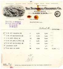 1925 Twitchell-Champlin Co Wholesale Grocers Invoice Portland, ME Startford NH picture