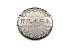 Vintage Plaza Token Coin Arcade Amusement Park Game Silver Tone Metal Stars picture