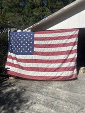 Massive 48 Star 50s Vintage American Flag 7.5 x 11 Ft Made In USA Faded picture