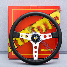 MOMO Prototipo Steering Wheel Heritage Silver Leather 350mm Brand New picture