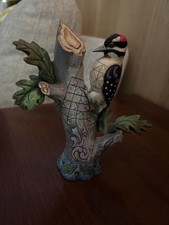 Jim Shore Heartwood Creek KNOCK ON WOOD Woodpecker #4039488 Bird Figurine 2013 picture