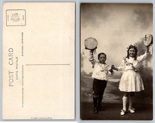 Vintage RPPC Children Sailor Suit Floral Tambourine Hugh Penfold Ashford picture