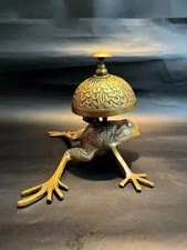 Antique Nautical Brass Frog Desk Bell | Brass Hotel Counter Service Calling Bell picture