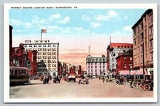 Street View Of Market Square Harrisburg Pennsylvania Postcard picture