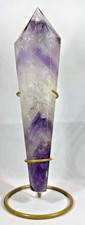 CHEVRON AMETHYST WAND - PERFECT POINT - PHANTOMS - UNBLEMISHED POLISHED SURFACE picture
