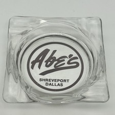 Vintage Abe’s Shreveport Dallas Glass Ashtray Restaurant Bar Advertising picture