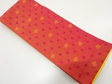 7844278: JAPANESE KIMONO JAPANESE HANHABA OBI / REVERSIBLE / WOVEN ROSE picture