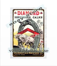 1930s Diamond Horseshoes calks Equestrian Gifts Horse Lovers metal tin sign picture