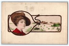 1911 Pretty Woman Cowgirl Greenville Pennsylvania PA Posted Antique Postcard picture