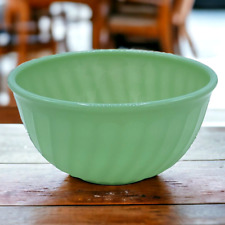 Fire King Anchor Hocking Vintage Glass Jadeite 7” Swirl Mixing Serving Bowl picture