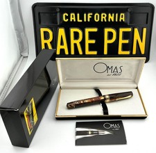 Vintage OMAS Paragon Extra Arco Brown Celluloid Rollerball Pen NEW OLD STOCK picture
