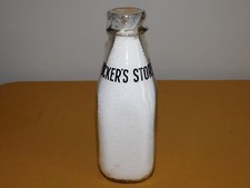 VINTAGE OLD 1956 TUCKER'S STORE  1 ONE QUART MILK BOTTLE picture