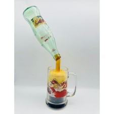 Vintage Frozen Moments Style 1993 Coca-Cola Glass Bottle Santa Mug 13.5